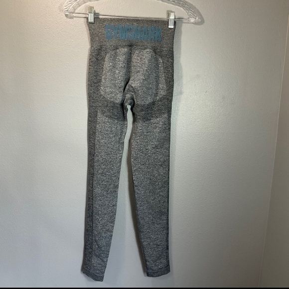 Gymshark Flex High Waisted Leggings - Charcoal Marl/Teal, Size Small B37 - Picture 6 of 10